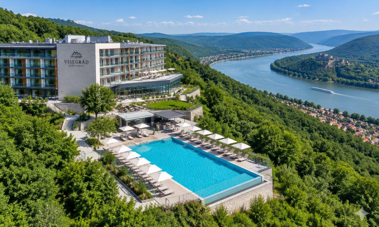 Hotel Silvanus és a Dunakanyar légifelvételen